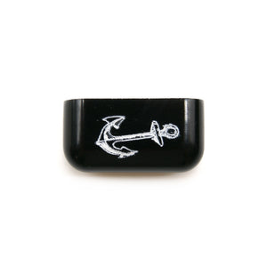 カフブレスレット エンドキャップ ［アクリル］ 【アンカー】 (Black) 3/4インチ