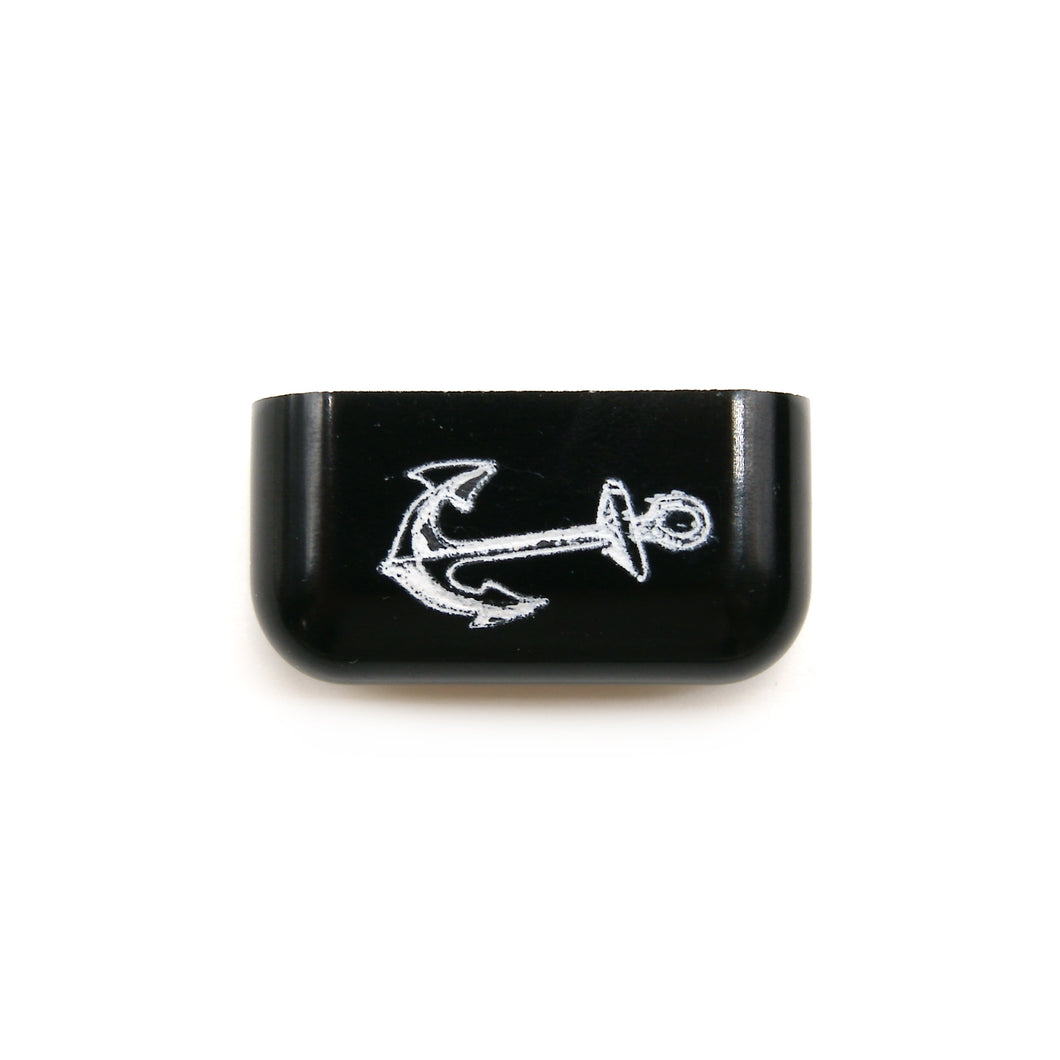 カフブレスレット エンドキャップ ［アクリル］ 【アンカー】 (Black) 3/4インチ