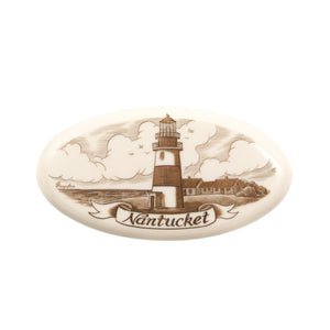 ｽｸﾘﾑｼｬｳﾌﾟﾚｰﾄ［アクリル］【Sankaty Lighthouse with Nantucket Banner】セピア 4ｲﾝﾁ