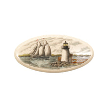 画像をギャラリービューアに読み込む, ｽｸﾘﾑｼｬｳﾌﾟﾚｰﾄ ［アクリル］ オーバル 【Brant Point/Schooner Ship】Color 4インチ
